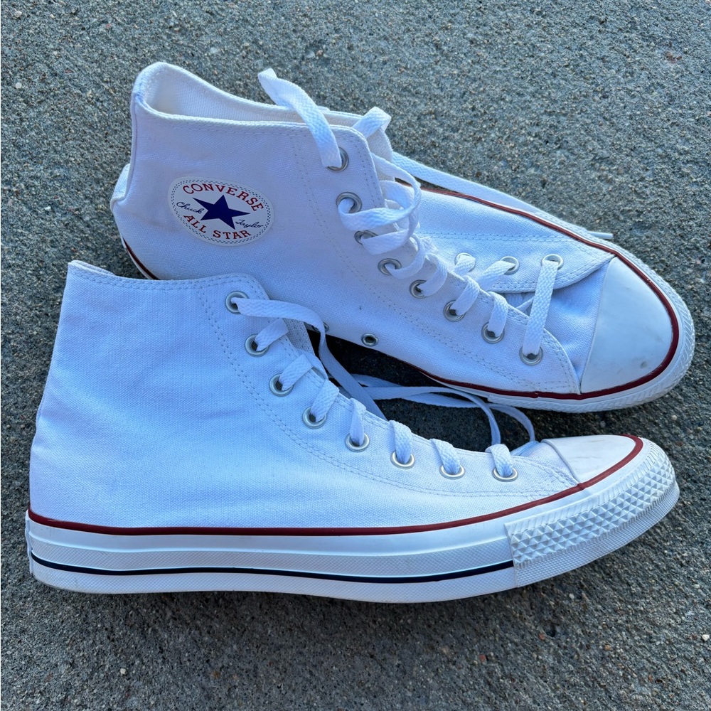 White high-top Converse